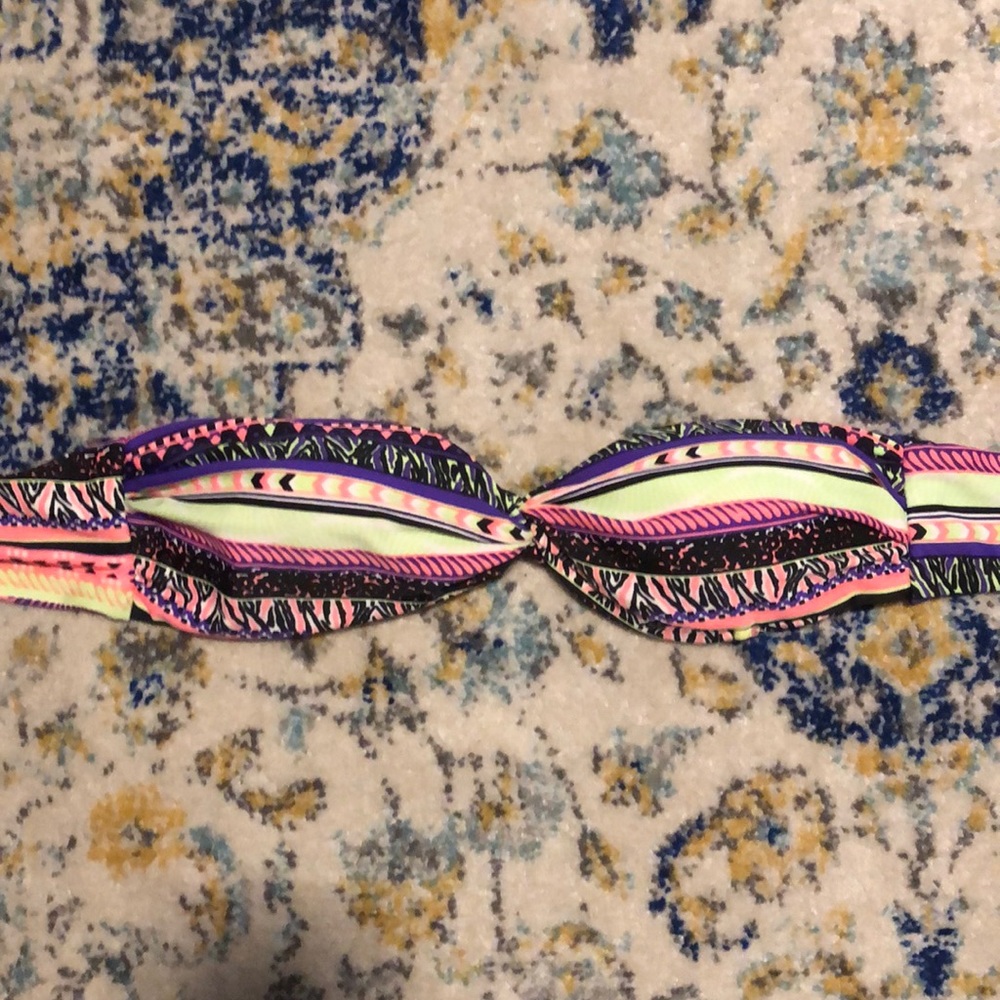 Printed bandeau bikini top